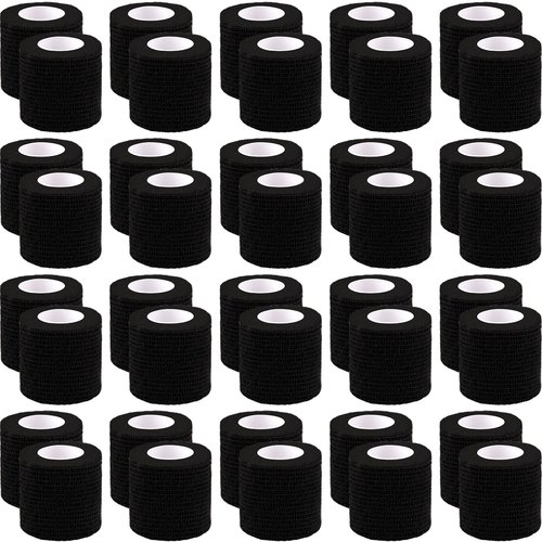 BQTQ 40 Rolls Self Adhesive Bandage Black Adhesive Wrap 2 inch Self Adherent Wrap Stretch Bandage Self Stick Bandage Wraps for Wrist Ankle Swelling Sprains