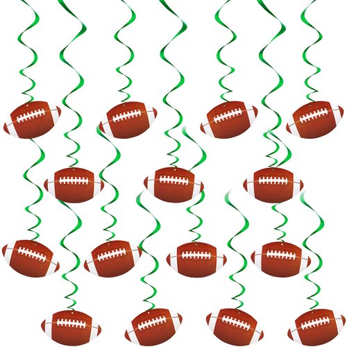 Gersoniel 15 Sets Football Party Decorations Football Hanging Swirls 2024 Football Birthday Decorations Game Day Sports Theme Party Supplies Indoor Outdoor Decor