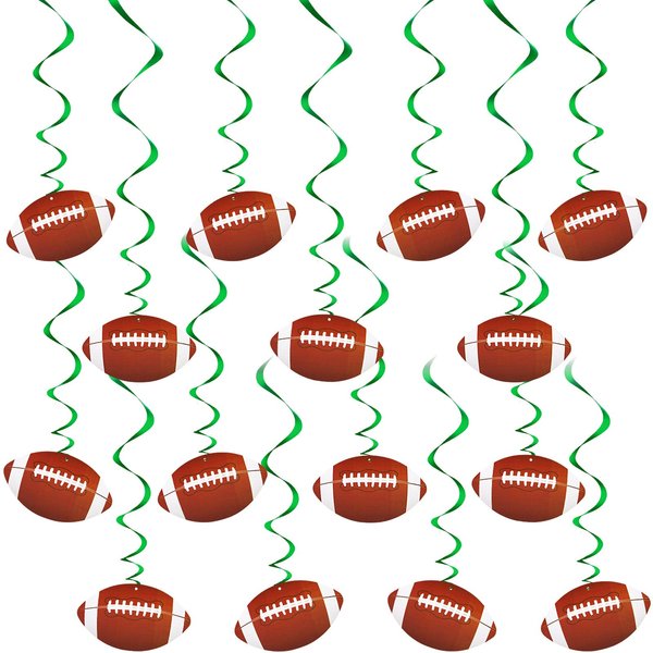 Gersoniel 15 Sets Football Party Decorations Football Hanging Swirls 2024 Football Birthday Decorations Game Day Sports Theme Party Supplies Indoor Outdoor Decor