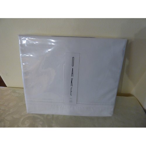 Oake Bedding, SOLID TWILL 500TC Full Size Flat Sheet, White