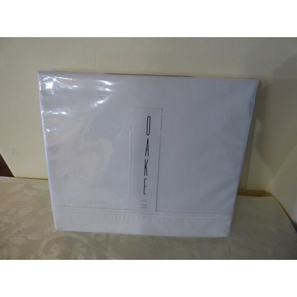 Oake Bedding, SOLID TWILL 500TC Full Size Flat Sheet, White