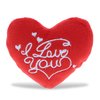 DolliBu I Love You Red Heart Plush - Mini Stuffed Heart Plush Toy, Special Anniversary Valentines Day Heart Plush Accent, Cute Small Heart Shaped Plush Decor, Romantic Stuffed Animals Heart- 3 Inches