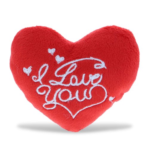 DolliBu I Love You Red Heart Plush - Mini Stuffed Heart Plush Toy, Special Anniversary Valentines Day Heart Plush Accent, Cute Small Heart Shaped Plush Decor, Romantic Stuffed Animals Heart- 3 Inches