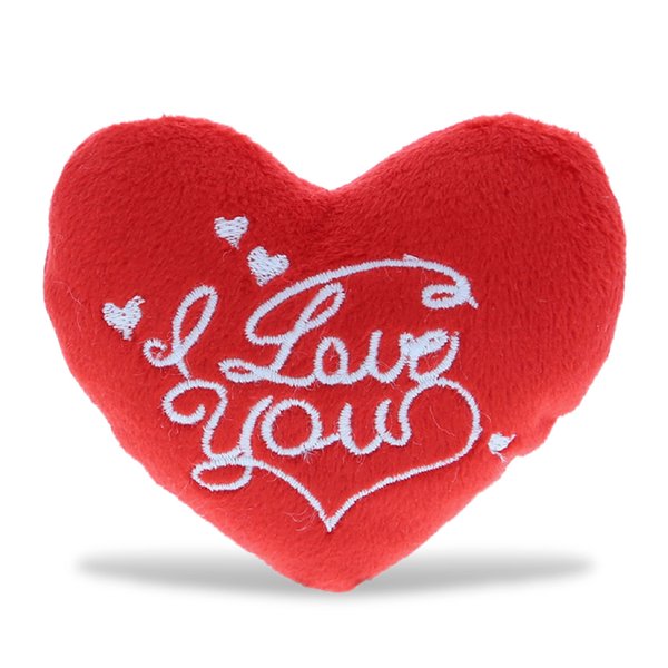DolliBu I Love You Red Heart Plush - Mini Stuffed Heart Plush Toy, Special Anniversary Valentines Day Heart Plush Accent, Cute Small Heart Shaped Plush Decor, Romantic Stuffed Animals Heart- 3 Inches