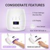 Melodysusie UV Nail Lamp, Plus30T UV Light for Gel Nails True 54W Professional Led Nail Dryer with 3 Timer, Smart Sensor, LCD Display, Detachable Tray Fast Curing Nail Art Tools Manicure Accessories