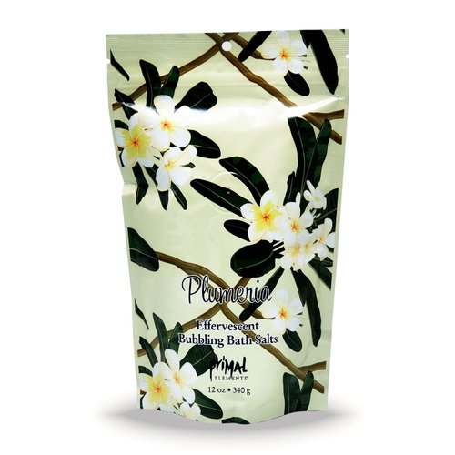 Primal Elements Bubbling Bath Salts, Plumeria, 12 Ounce
