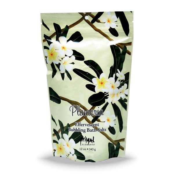 Primal Elements Bubbling Bath Salts, Plumeria, 12 Ounce