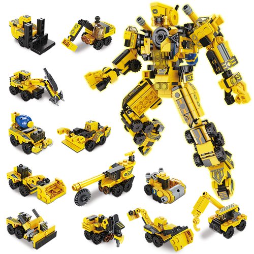 JOYIN STEM Building Toys for Kids, 25-in-1 Fire Truck Toys Building Block Set, Engineering Building Bricks Fire Truck Vehicles Present Set