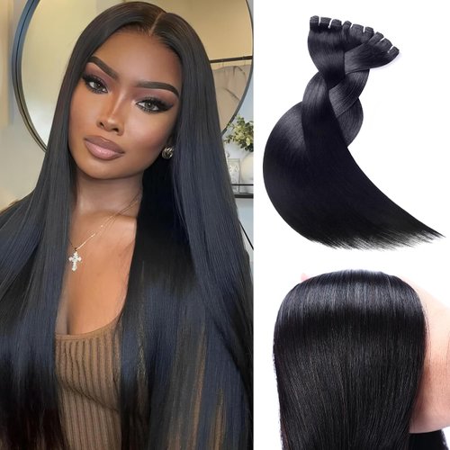 16A 50g Straight Bundles Human Hair 1 Bundle 100% Unprocessed Real Human Hair Extensions 16 Inch Raw Human Hair Natural Black Color
