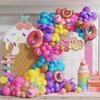 153Pcs Rainbow Donut Balloon Arch Garland Kit with Sprinkles Donut Ice Cream Lolly Foil Balloons for Girls Kids Candyland Sweet One Two Sweet Donut Grow Up Birthday Party Decorations