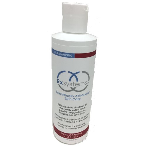 Rx Systems Acne Control Cleanser - Daily Acne Prevention with 3% Salicylic Acid and Glycolic Acid - Face and Body Acne Cleanser - 3 Month Supply - 8oz Bottle PF