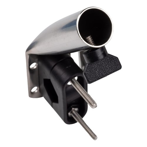 TAYLOR MADE PRODUCTS Flag Pole Socket Rail Mount - 3/4" to 7/8" Rails — Perpendicular Mount with Adjustable Angle - Secure Fit - Made in the USA from T304 Stainless-Steel — 2020109097