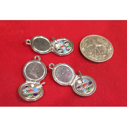 Bulk! 15pc"Eye Shadow" nxKN Charms in Antique Silver
