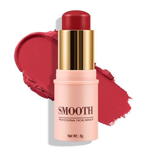 Boobeen Cream Blush Stick for Cheeks Blush Makeup, Lightweight and Buildable, Multi Face Blush for Cheek, Lip and Eye, Thin Cheek Makeup Stick for Natural Flush Color, Easy to Blend