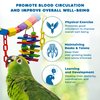 SunGrow Parrot Toy, 19" x 7.5", Colorful Wooden Beads and Metal Chain Link Hanger, Multicolored, 1 Pc per Pack