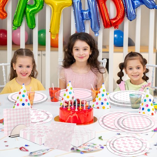 Bow Party Decorations Tableware,60pcs Pink Bow Plates and Napkins Disposable Bow Paper Plates and Bow Napkins Pink Bow Party Decorations for Girl Coquette Birthday Baby Shower Decorations