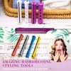 WILLBOND 60 Pieces Hair Perm Rods Set Plastic Perming Rods Cold Wave Rods Hair Curling Rollers with Tail Comb Steel Pintail Hair Comb for Hairdressing Hair Styling (Soft Color,Multi Sizes)