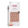 KISS Salon Acrylic Natural Nails, Clear Tip, Long, Ultra-Smooth Finish, DIY At-Home Manicure Kit with Pink Gel Nail Glue, Mini File, Manicure Stick, and 28 Nails in 14 sizes