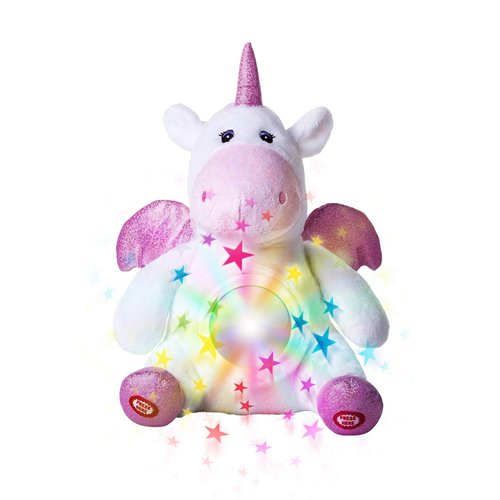 Dazmers Unicorn Star Projector Night Light for Kids - Unicorn Stuffed Animal Plush Toy - Musical Soother Plush - Lullabies Sounds Sleep Aid Plush