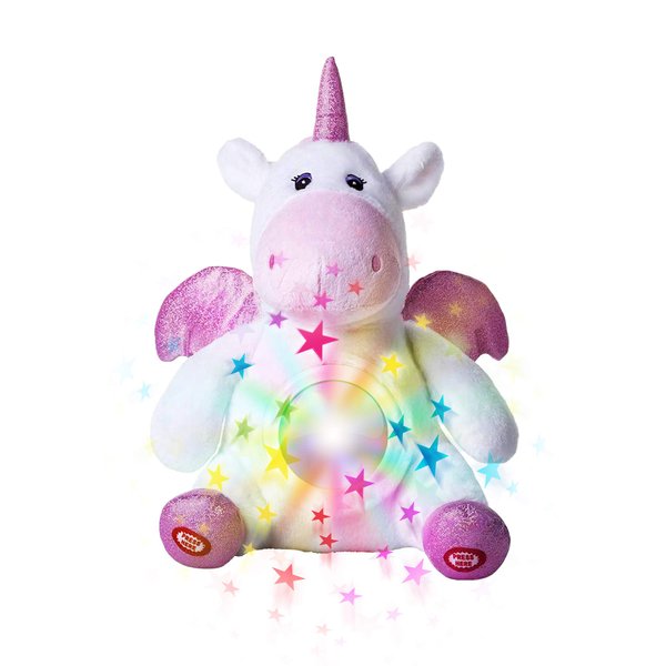 Dazmers Unicorn Star Projector Night Light for Kids - Unicorn Stuffed Animal Plush Toy - Musical Soother Plush - Lullabies Sounds Sleep Aid Plush