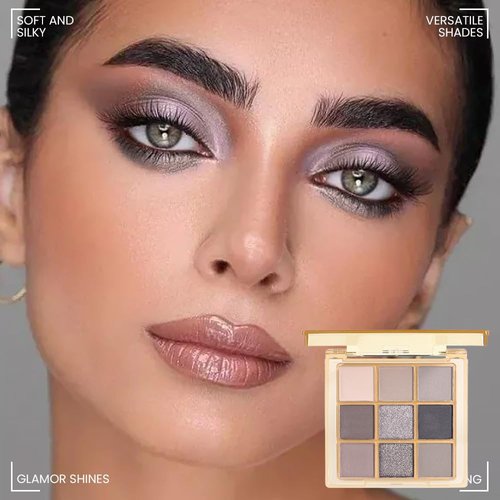 WanTuoluo 9 Colors Blue Smoky Matte Shimmer Eyeshadow Palette for Eye Makeup,High Pigmented Brown Purple Eye Shadow Primers Powder Palet de sombras de ojos (Brown)