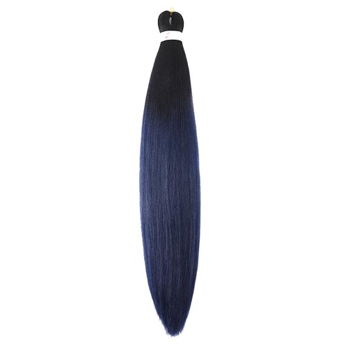 BALINGHAIR Braiding Hair Pre-Stretched High Temperature Synthetic Fiber Braid Hair Ombre Black to Dark Blue (B20-1Pack)