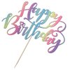 Naicaek Handmade Glitter Happy Birthday Cake Topper,Birthday Party Cake Decorations, Anniversary/Birthday Party Decoration Supplies (Rainbow)
