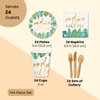 144 Piece Wild One Party Supplies for First Birthday Decorations with Safari Plates, Napkins, Cups, and Cutlery (Serves 24)