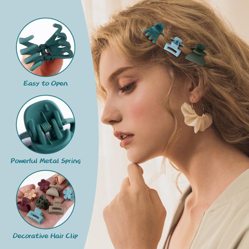 MIKONIKO 24PCS Small Hair Claw Clips, 1" Mini Tiny Hair Jaw Clips for Women Girls Thin/Medium Thick Hair, Multicolored Cute Hair Styling Accessories (Color D)