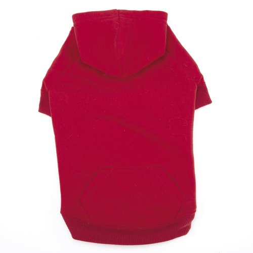 Casual Canine Cotton Basic Dog Hoodie, Medium, 16-Inch, Red
