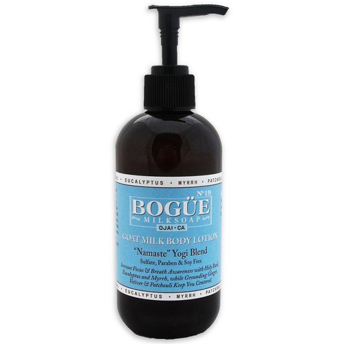 Bogue Goat Milk Body Lotion-N°19 BESPOKE "Namaste" Yoga Blend brings Breath awareness with Holy Basil, Eucalyptus & Myrrh, grounding Ginger, Vetiver & Patchouli keep you centered