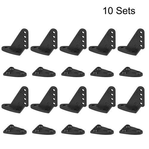 uxcell Control Horn, 20x21mm Plastic Horns with 4 Holes 1.6mm for RC Airplane Parts Black 10 Sets