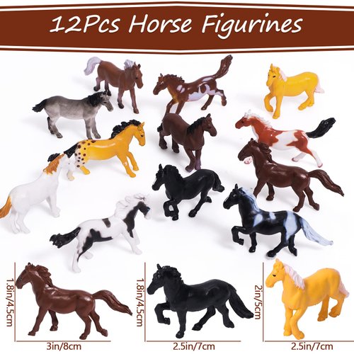 Winrayk 110Pcs Horse Birthday Party Favors Supplies Non-Woven Gift Bags Horse Figurine Make Your Own Stickers Horse Gifts Toys Kids Western Cowboy Cowgirl Animal Horse Birthday Party Supplies Decor
