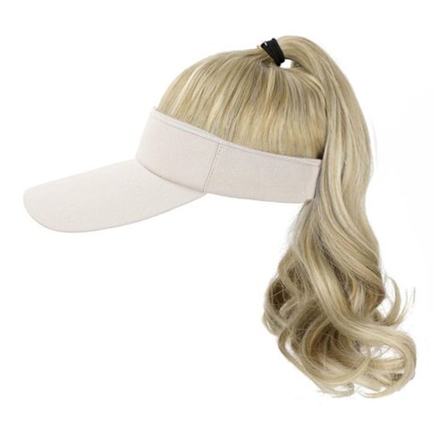 WUODHTW Hat Wig for Women Baseball Cap Wig with Curly Synthetic Hair Extensions Ponytail Cap wig Sun Hat with Hair
