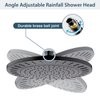 BRIGHT SHOWERS Rain Shower Head, 9 Inch High Pressure Waterfall Showerhead with Adjustable Angle and Anti-clogging Silicone Nozzles, Luxury Bathroom Overhead Shower, Oil-Rubbed Bronze