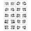 10 Pairs Halloween Eye Shadow Temporary Tattoo Stickers Eyeliner Stickers Waterproof Fake Tattoos Spider Web Bat Skull Makeup Transfer Eyeshadow Stickers for Women Face Decorations for Carnival Party