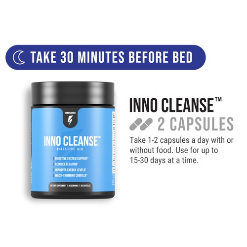 Inno Cleanse - Waist Trimming Complex | Digestive System Support & Aid | Reduced Bloating | Improves Energy Levels | Gluten Free, Vegan Friendly
