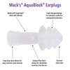 Mack's AquaBlock Swimming Earplugs, 2 Pair - Comfortable, Waterproof, Reusable Silicone Ear Plugs for Swimming, Snorkeling, Showering, Surfing and Bathing (Clear)