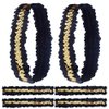 GORGECRAFT 10Pcs Sequin Headband Sparkling Wide Headband Elastic Glow Stretch Sparkle Glitter Fashion Adjustable Hair Band Accessories for Women Sports Dance Party Teams Store, Black-Gold Stitching