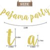 GXSOVSO Pajama Party Banner, Pre-strung Girls Night Decorations, Slumber Party Decorations for Girls, Gold Glitter