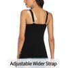 V FOR CITY Black Tank Top for Women with Shelf Bra Adjustable Wide Strap Camis Cotton Undershirt