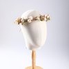 KorViSHOW Golden Leaf Flower Crown - Fairy Floral Headpiece White Rose Flower Headband Renaissance Hair Accessories for Women Girls Wedding Vacation Party Festival