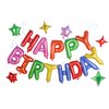 Birthday Balloons Banner, 3D Mylar Foil Happy Birthday Balloons, 24pcs Birthday Party Decorations with 6pcs Star Balloons for Kids Girls Boys Women Adults Birthday Party Supplies, Rainbow
