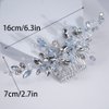 Teyglen Dainty Crystal Bridal Wedding Hair Comb Sparkly Silver Opal Rhinestone Hair Pieces Hair Accessories Bridal Side Comb Headpieces for Women Bride Girls