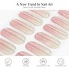 Nelikoo Semi Cured Gel Nail Strips, 20 PCS Gel Nail Stickers Work with UV Light, Gel Nail Wraps, Salon Quality & Easy to Use - Roseate Romance