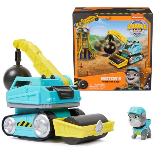 Rubble & Crew, Motor’s Wrecking Ball Toy Truck with Action Figure and Movable Construction Toys, Kids Toys for Ages 3 and Up