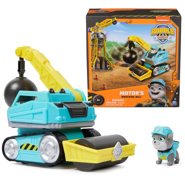 Rubble & Crew, Motor’s Wrecking Ball Toy Truck with Action Figure and Movable Construction Toys, Kids Toys for Ages 3 and Up