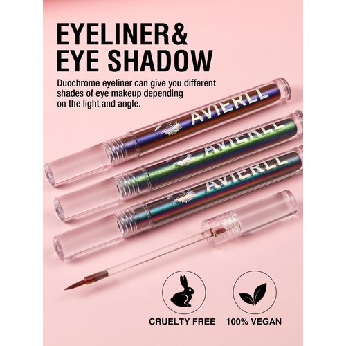 Easilydays Chameleon Liquid Glitter Thin Eyeliner, Highly Pigmented Intense Color Metallic Satin Multi-Reflective Finish Eye Liner Pencil, Waterproof Long-lasting Shimmer Eye Shadow Makeup Pen (01)