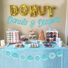 Sursurprise Donuts Baby Shower Decorations, Donuts & Diapers Banner Garland Teal for Boys and Girls Baby Sprinkle Decorations Party Supplies