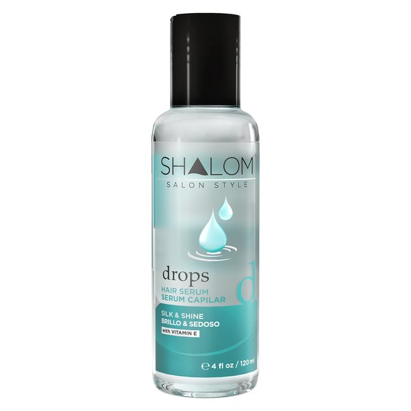 SHALOM Drops Hair Serum with Vitamin E, Smoothes and Shines Hair, Silk & Shine, 4 fl oz